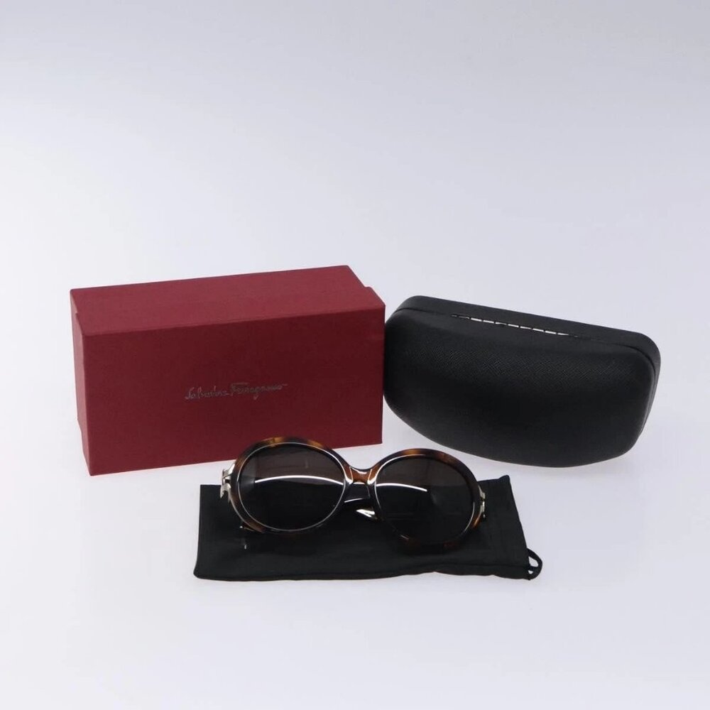 Salvatore Ferragamo Sunglasses plastic Brown Auth
